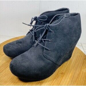 xappeal Women Wedge Bootie Sz 8.5 FLYNN Black